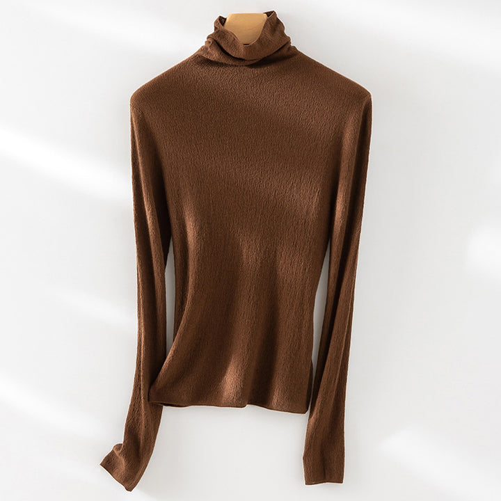 Damen Feiner ultraleichter Rollkragenpullover aus Stretch‑Feinstrick Echoarchiv