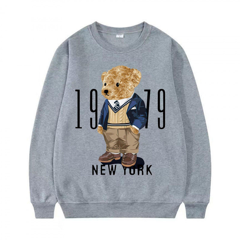 Damen Gemütlicher Sweatshirt mit Bärenmotiv Echoarchiv