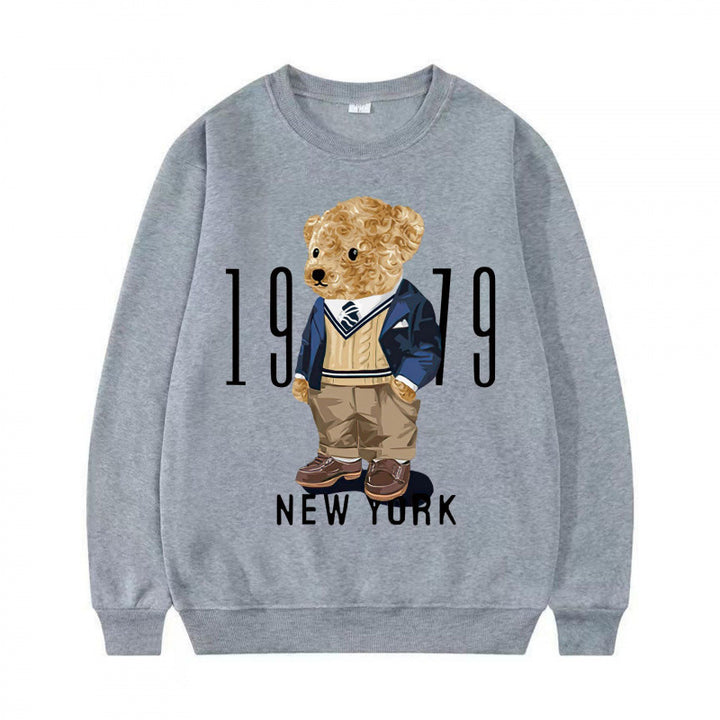 Damen Gemütlicher Sweatshirt mit Bärenmotiv Echoarchiv