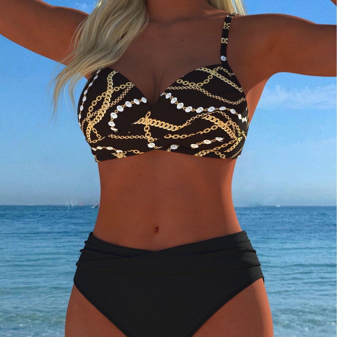Damen Bikini-Set mit elegantem Kettenmotiv und komfortablem Schnitt Echo Archiv