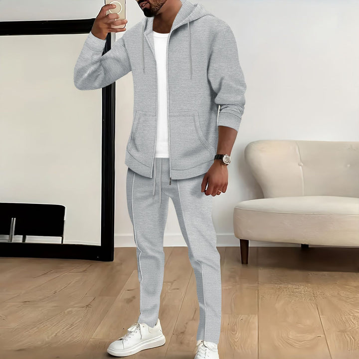 Herren lässiger Hoodie- und Jogginganzug mit zeitlosem Reißverschluss Echoarchiv