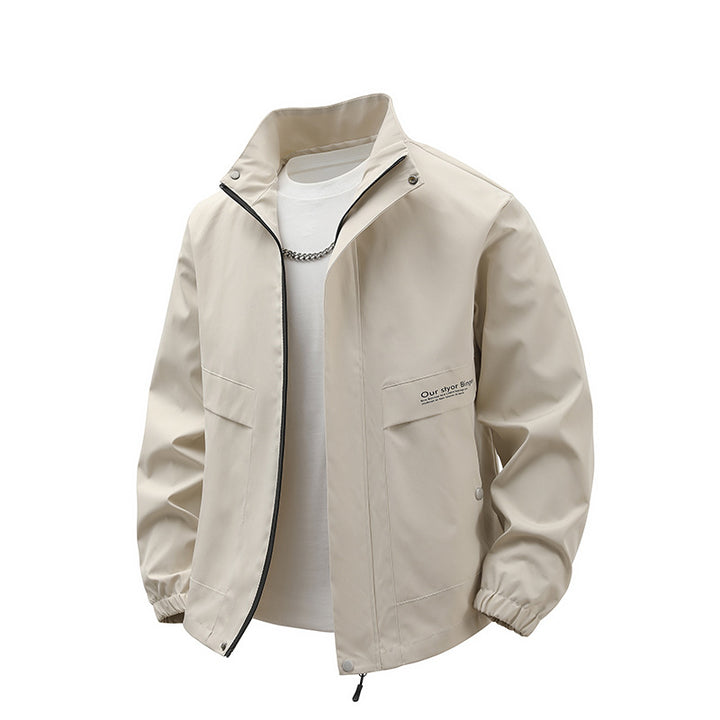 Herren wasserabweisende Freizeitjacke mit hohem Stehkragen und praktischen Taschen Echoarchiv