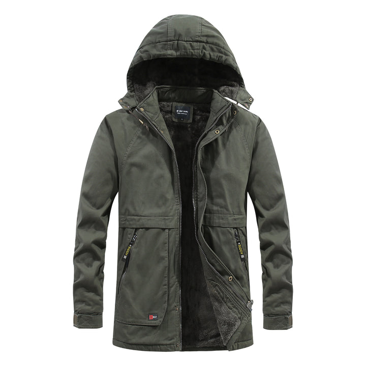 Herren Thermo‑Langparka im Fieldstil mit wärmender Plüschinnenseite und verdeckter Front Echo Archiv