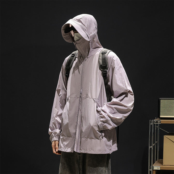 Herren leichte und atmungsaktive Freizeitjacke mit verstellbarem Kapuzenkragen Echoarchiv
