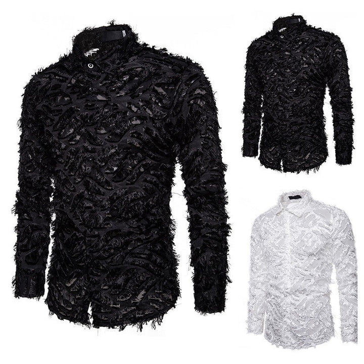 Herren Modisches Hemd mit strukturiertem Design Echoarchiv