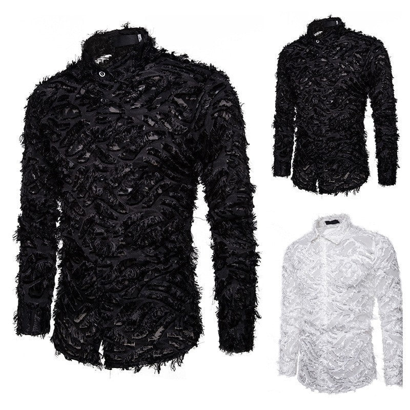 Herren Modisches Hemd mit strukturiertem Design Echoarchiv