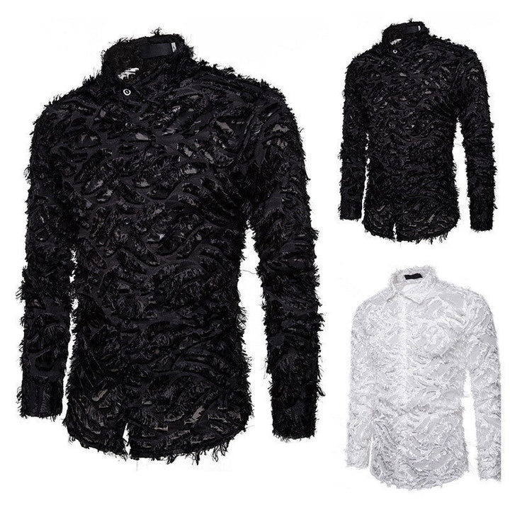 Herren Modisches Hemd mit strukturiertem Design Echoarchiv