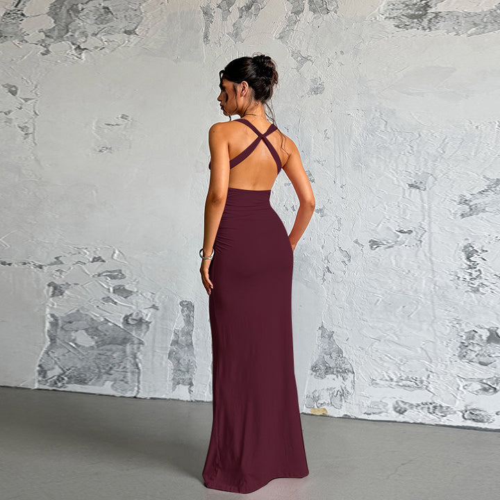 Damen Elegantes Maxikleid mit gerafftem Oberteil Echo Archiv