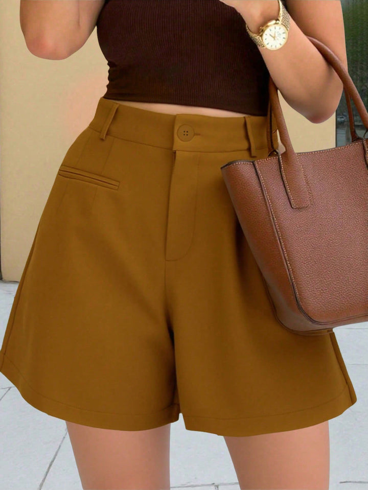 Damen Elegante High‑Waist Culotte‑Shorts mit Bundfalte und Paspeltaschen Echo Archiv