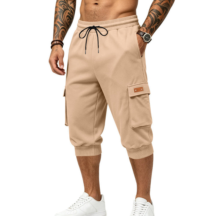 Herren Dreiviertel-Sweat-Cargo mit elastischem Bund, Kordelzug und Mehrfachtaschen Echoarchiv