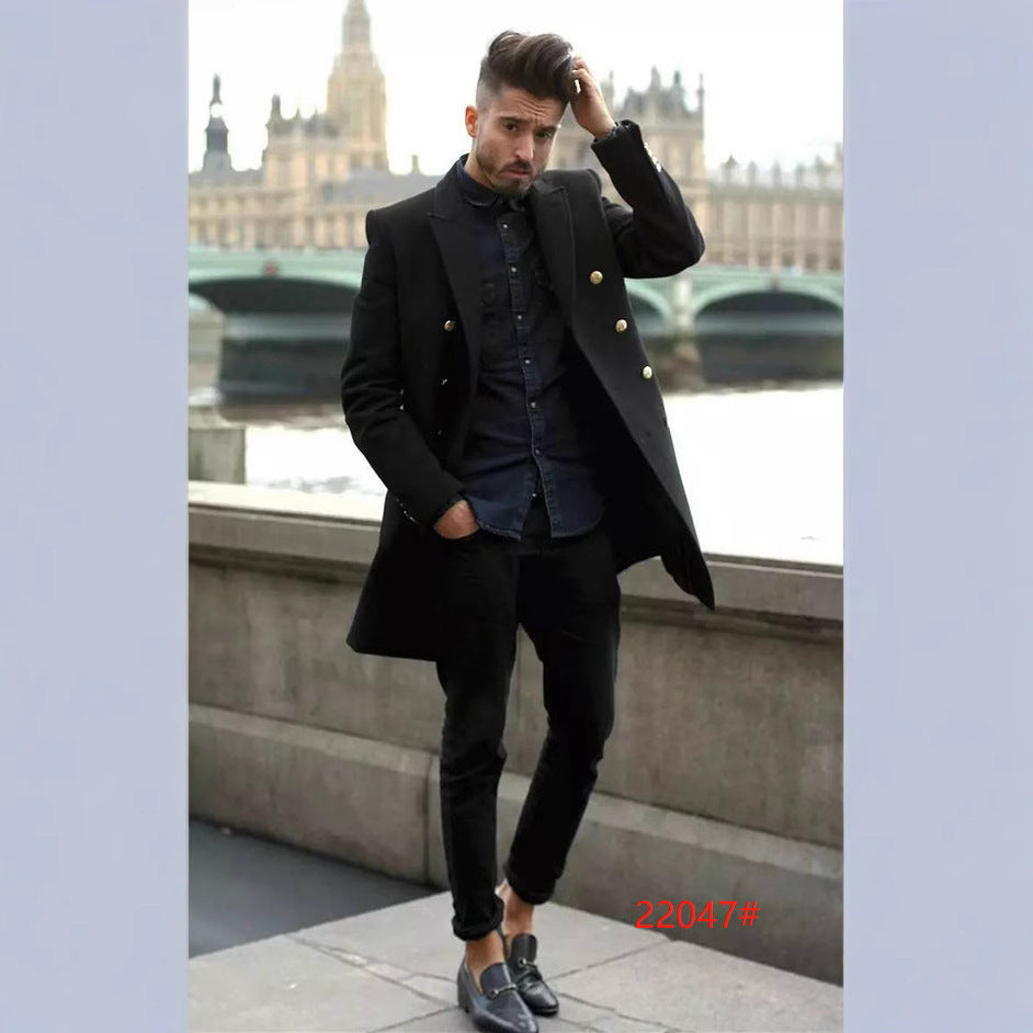 Herren eleganter Doppelreihiger Mantel Echoarchiv