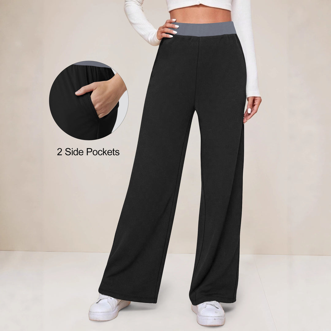 Damen Weite Komfort-Loungehose mit hohem Softbund und Seitentaschen – Avélisse