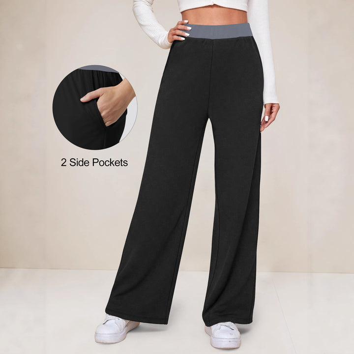 Damen Weite Komfort-Loungehose mit hohem Softbund und Seitentaschen – Avélisse