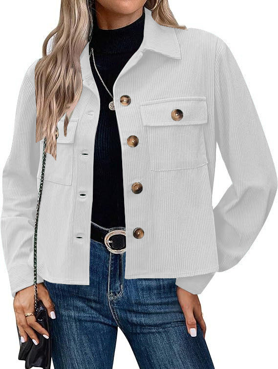 Damen Cordjacke mit zwei Brusttaschen Echoarchiv