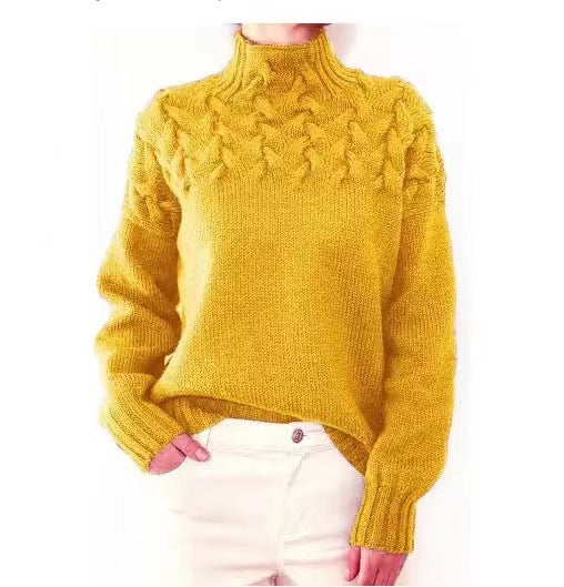 Damen nan Strickpullover mit Zopfstruktur und hohem Rollkragen Echo Archiv