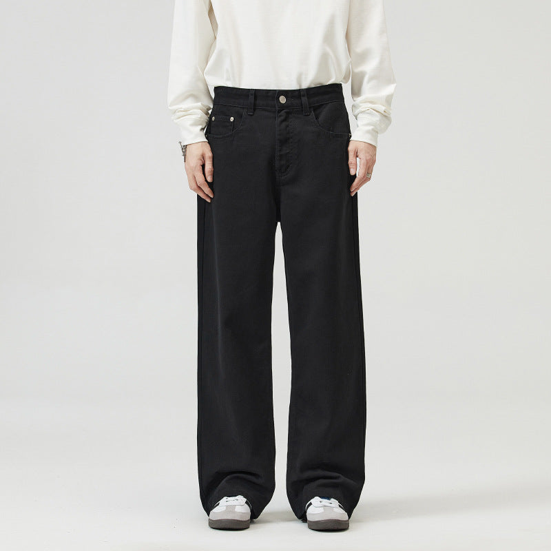 Herren Weit geschnittene Baumwoll-Denim-Jeans mit geradem Bein und cleanem Minimaldesign Echo Archiv