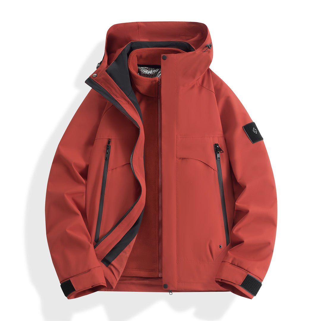 Damen wasserdichter modularer Parka mit abnehmbarer Fleece-Innenjacke und technischer Kapuze Echo Archiv