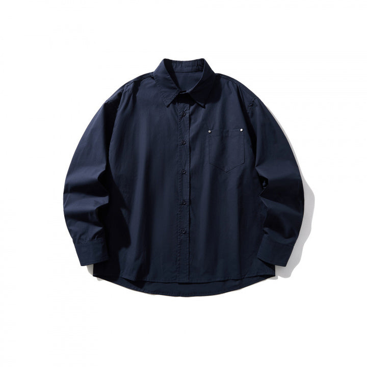 Herren Boxy-Overshirt mit Brusttasche und Hemdkragen aus leichtem Baumwollmix Echo Archiv