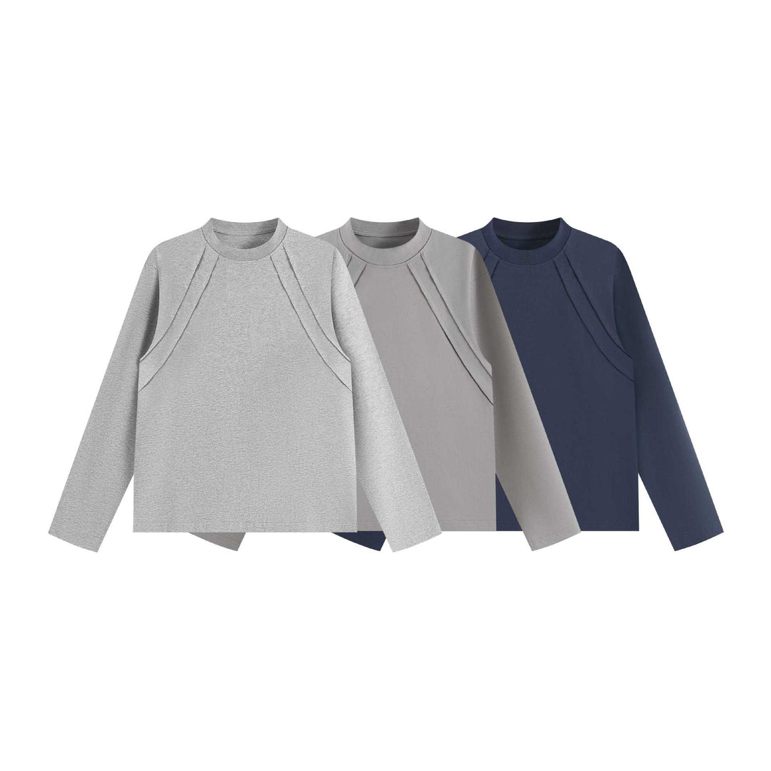 Unisex Oversize‑Sweatshirt mit dekorativer Lagenpasse und Rundhalsausschnitt Echoarchiv