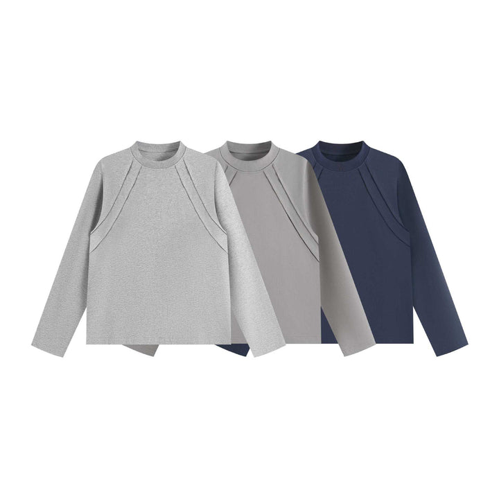 Unisex Oversize‑Sweatshirt mit dekorativer Lagenpasse und Rundhalsausschnitt Echoarchiv