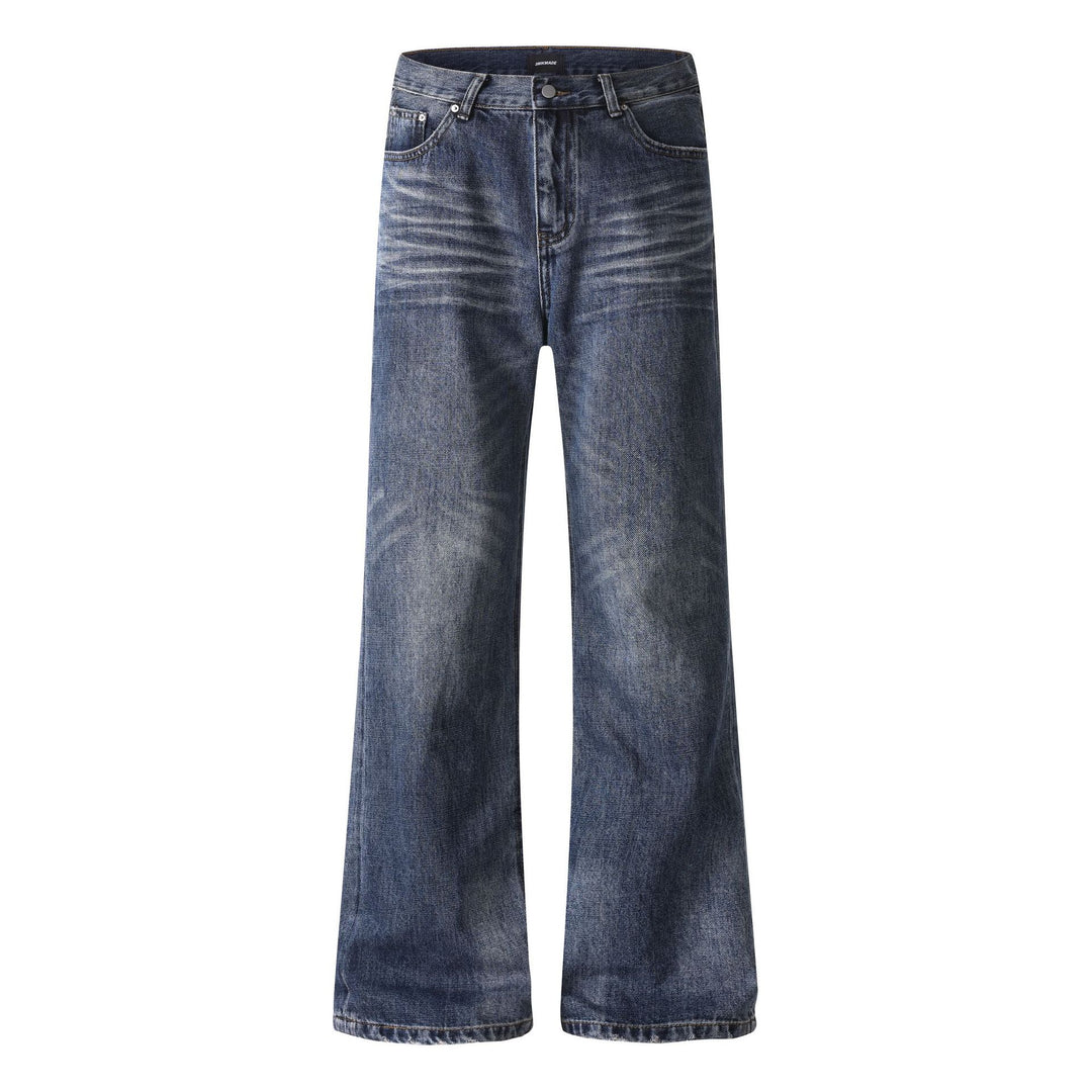 Damen weite Cropped-Jeans mit hoher Taille und Used-Effekt Echoarchiv