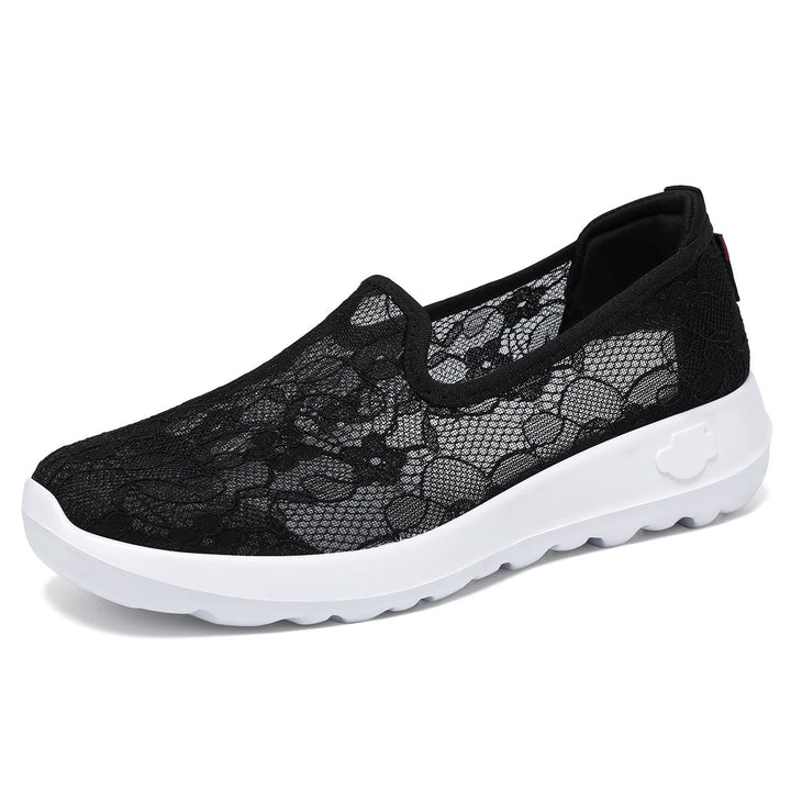 Damen Elegante und bequeme Slip-On Sneakers mit Spitzenoberfläche Echo Archiv