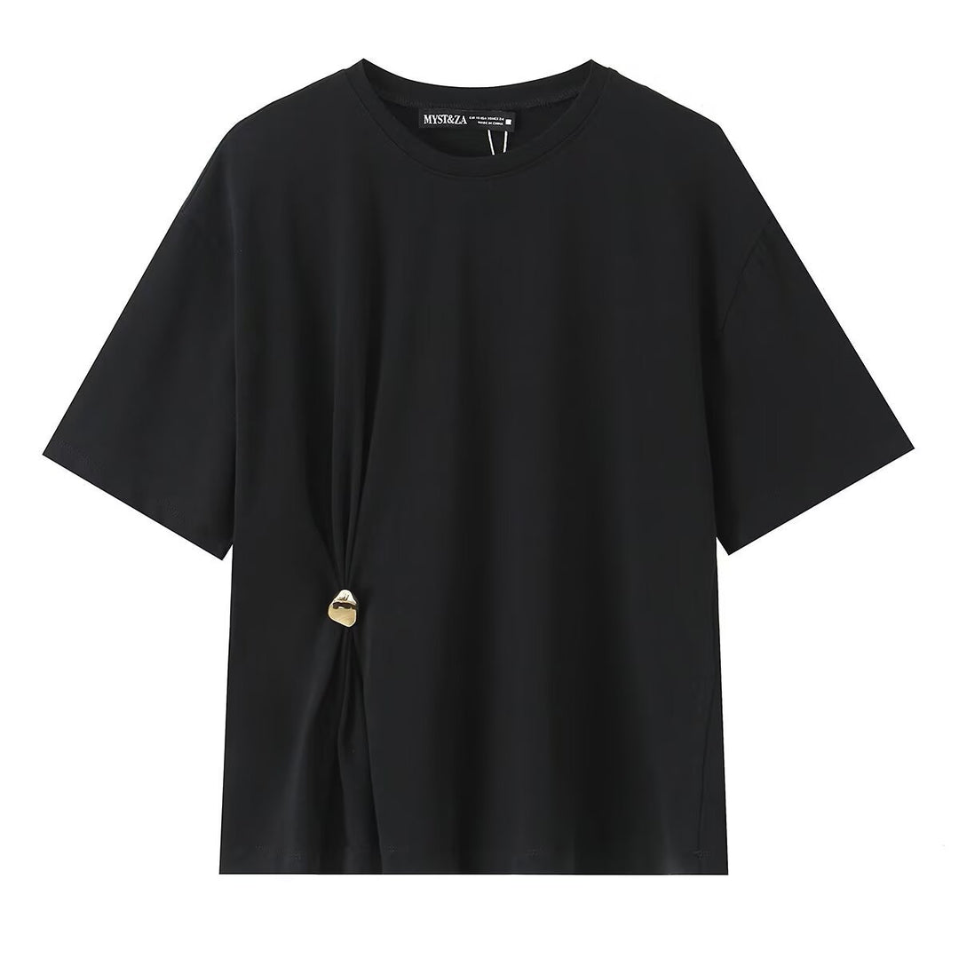 Damen lässiges T-Shirt mit elegantem Knotendetail Echo Archiv