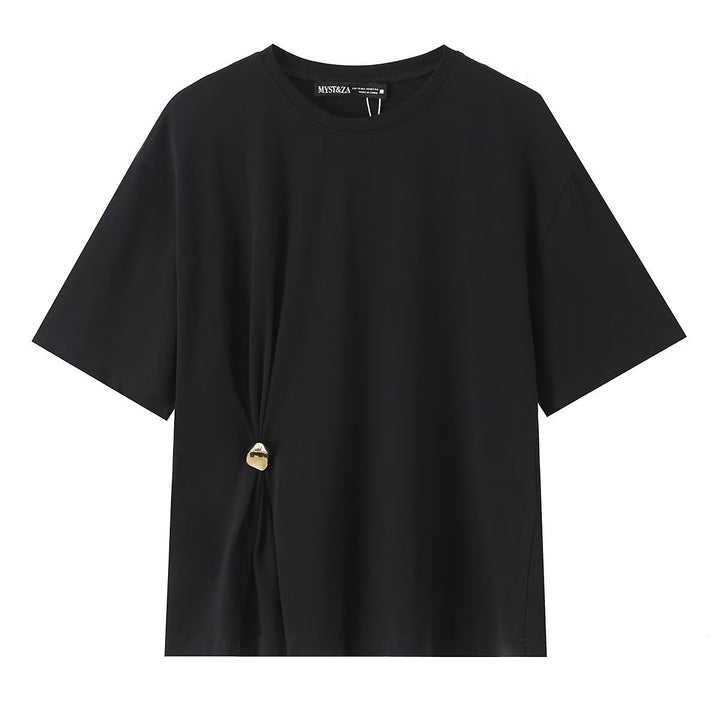 Damen lässiges T-Shirt mit elegantem Knotendetail Echo Archiv