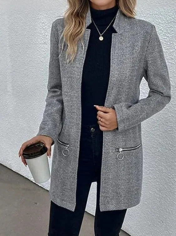 Damen Eleganter Blazer mit Reißverschlusstaschen Echo Archiv