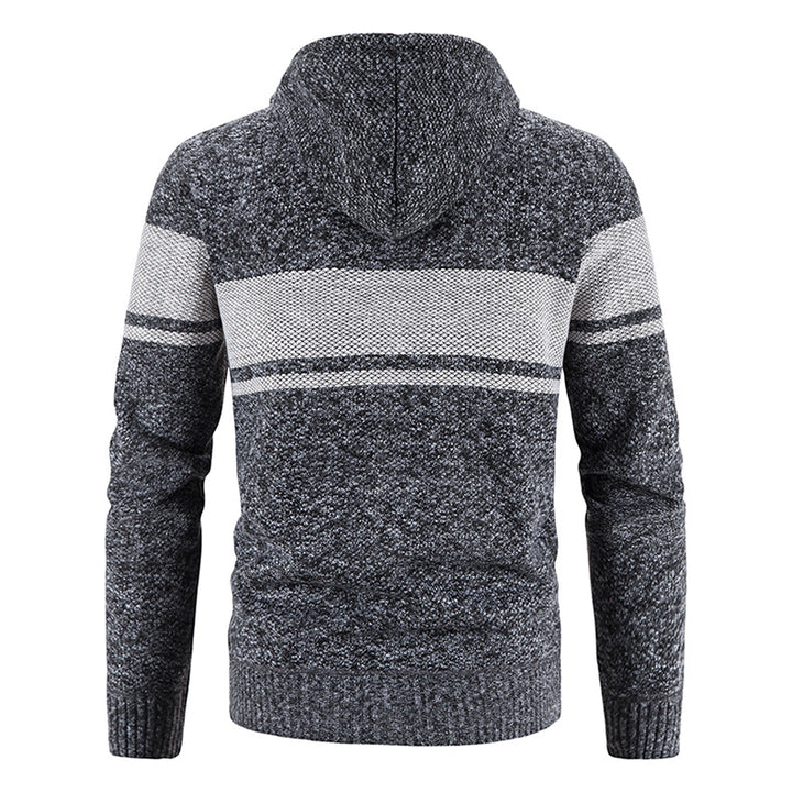 Herren Strickjacke mit Kapuze und strukturiertem Design Echoarchiv