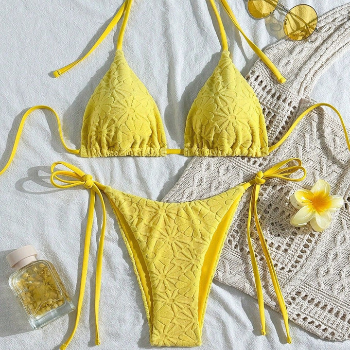 Damen Triangel-Bikini mit floraler Stickerei Echo Archiv