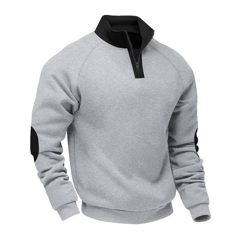 Herren sportlicher Pullover mit Stehkragen und praktischen Reißverschlussdetails Echoarchiv