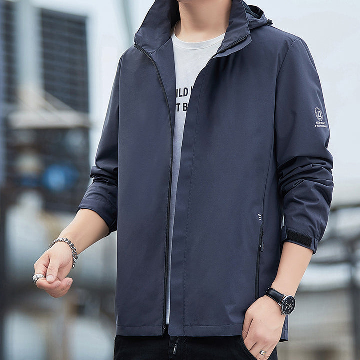 Herren Leichte Regenjacke mit verstellbarer Kapuze Echo Archiv