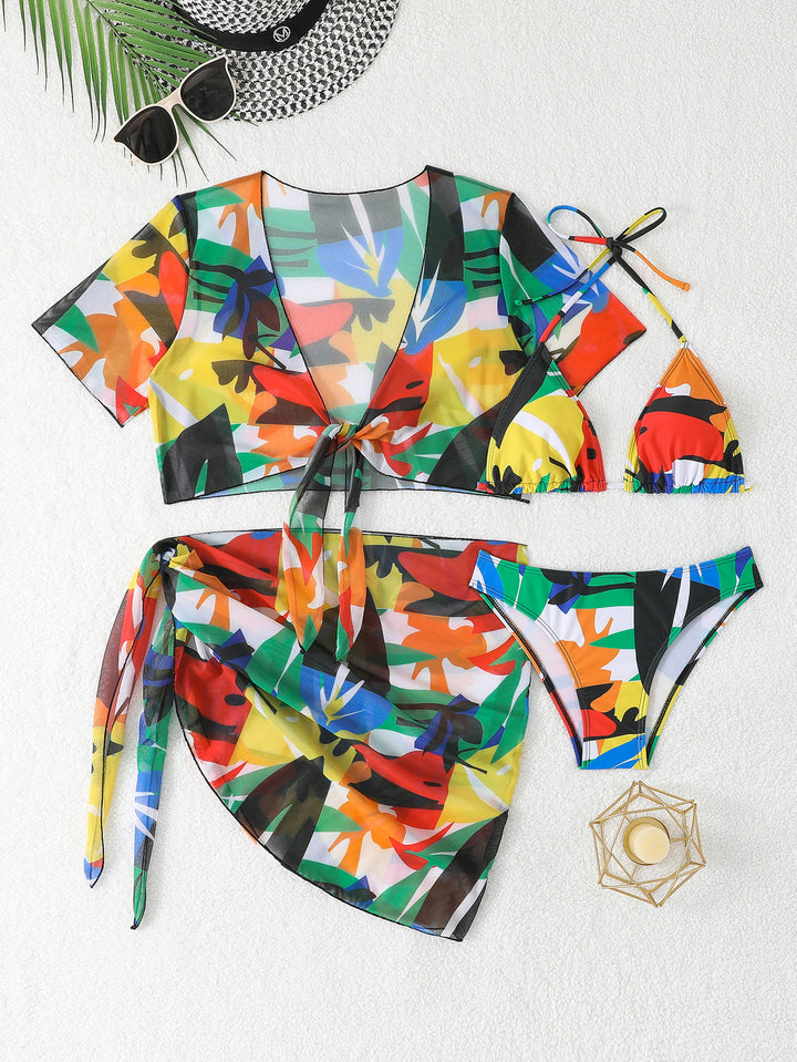 Damen Bikini-Set mit transparentem Oberteil und stylischem Wickelrock Echo Archiv