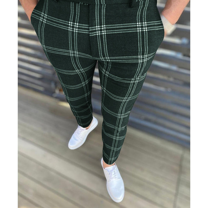 Herren Elegante Karottenhose mit strukturiertem Karo-Muster Echoarchiv