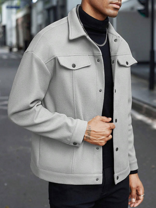 Herren lässige Overshirt Jacke mit modernen Details Echoarchiv