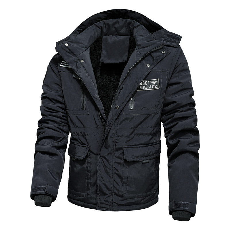 Herren Thermo-Outdoorparka mit Kunstfellkapuze, gesteppter Innenfütterung und multifunktionalen Taschen Echoarchiv