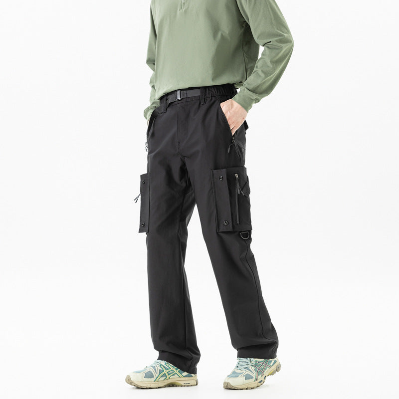 Herren Slim‑Tapered Cargo‑Hose mit Zipper‑Taschen, D‑Ring und Komfortbund Echo Archiv