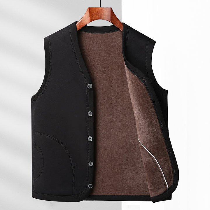 Herren Wattierte Thermo-Weste mit kuscheligem Fleece-Innenfutter und Knopfleiste – Marzano