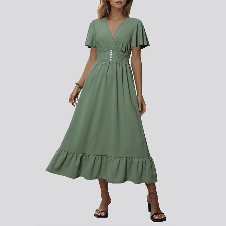 Damen Elegant fließendes Maxikleid Echo Archiv