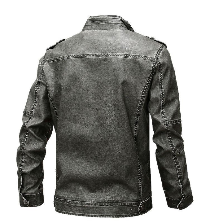 Herren robuste Kunstlederjacke im Military-Stil Echoarchiv