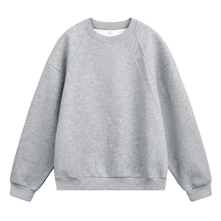 Unisex Oversize Rundhals-Sweatshirt aus Baumwollmix mit Raglanärmeln und diagonalem Rippdetail Echo Archiv