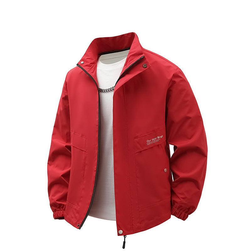 Herren wasserabweisende Freizeitjacke mit hohem Stehkragen und praktischen Taschen Echoarchiv