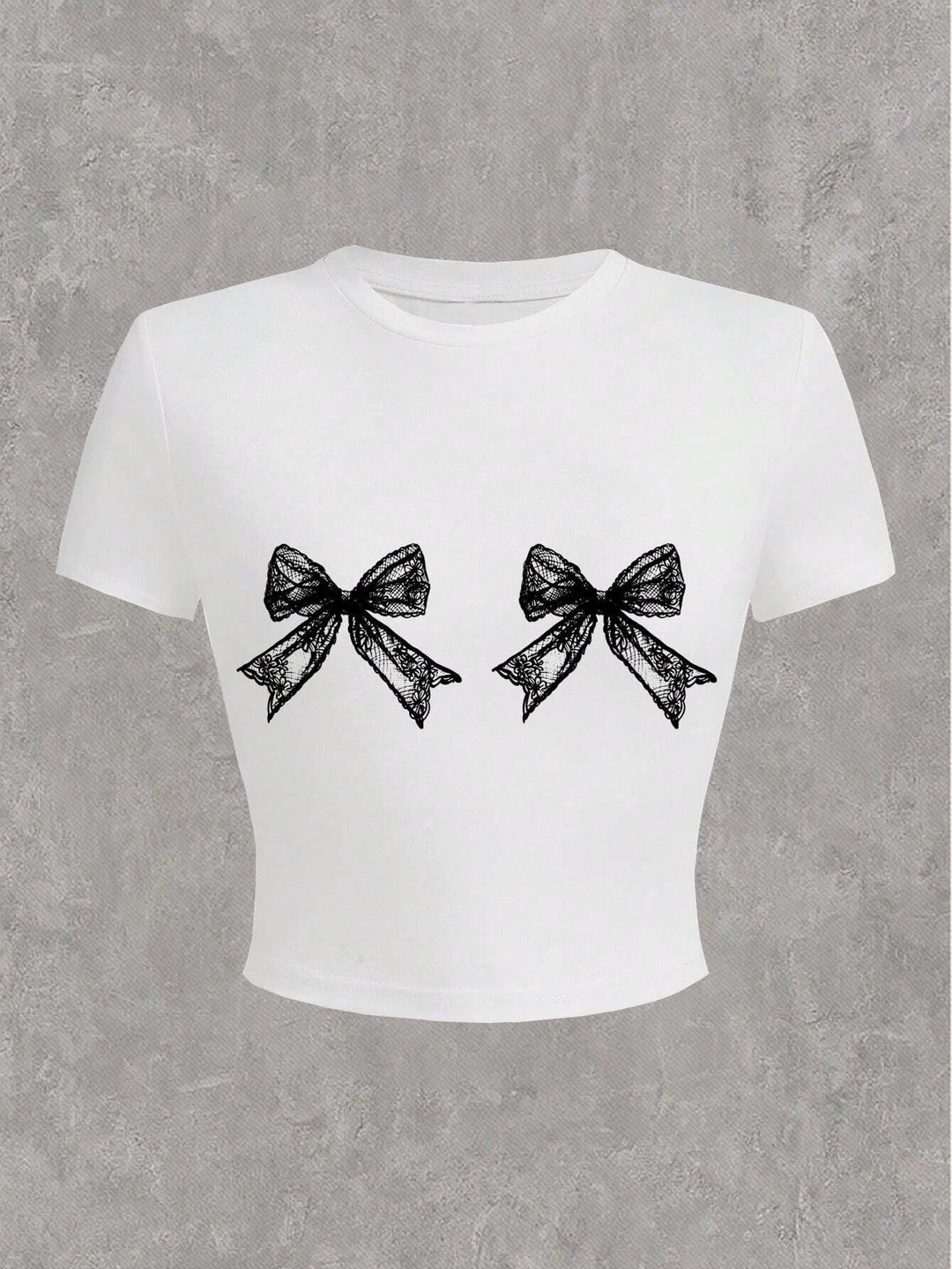 Damen Crop-Top mit floralem Grafikdruck und figurbetontem Schnitt Echo Archiv