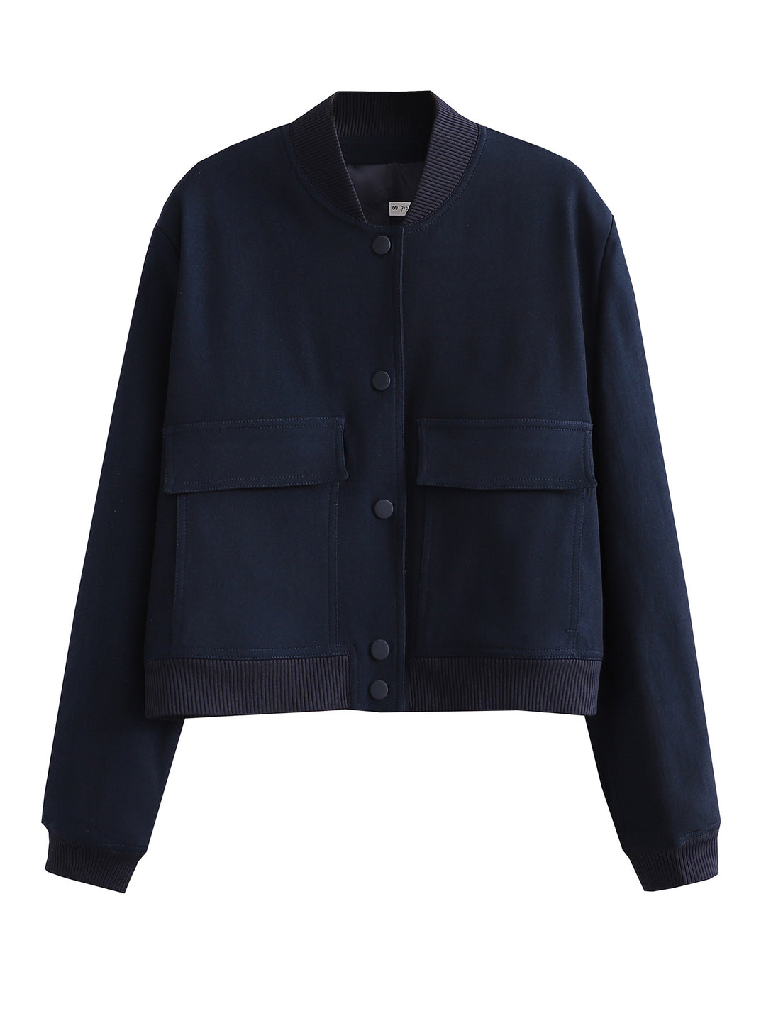 Damen Kurze Bomberjacke mit großen Pattentaschen und Rippbündchen – Avenza