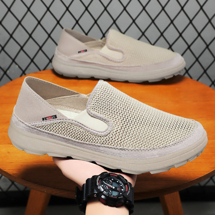 Herren nan atmungsaktiver Mesh-Slip-On mit Velourslederbesatz, elastischem Einstieg und griffiger Outdoor-Profilsohle Echo Archiv