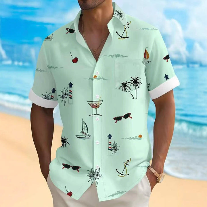 Herren Freizeithemd mit Maritimen Motiven Echoarchiv