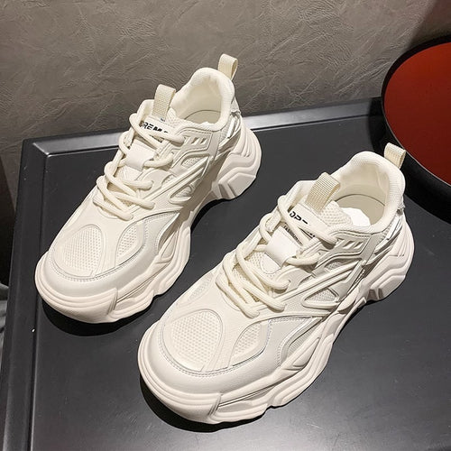 Unisex auffällige Chunky-Sneaker mit atmungsaktivem Mesh-Obermaterial, gepolsterter Fersenkammer und profiliertem Plateau-Absatz – Norré