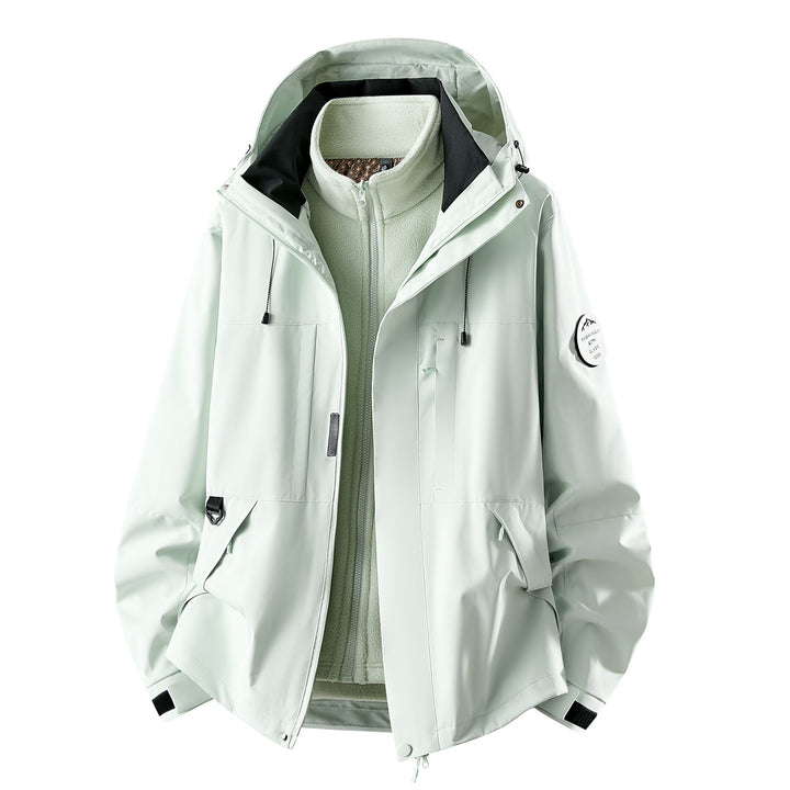 Damen Dreiteilige wasserdichte Outdoorjacke mit abnehmbarem Fleece-Innenlayer Echoarchiv