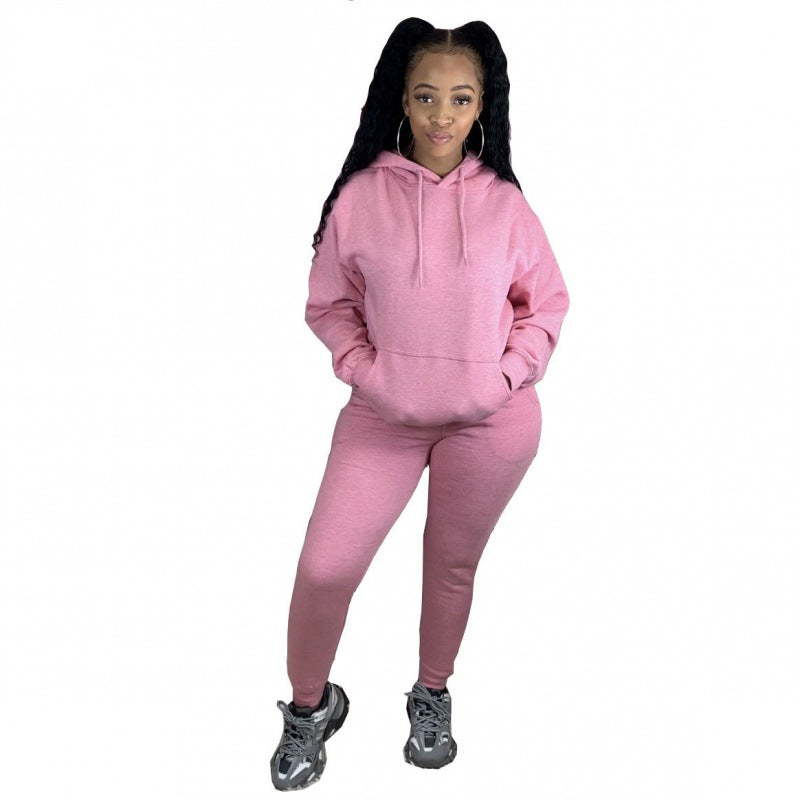 Damen Zweiteiliges Freizeitset mit Oversize Kapuzenpullover und Leggings mit hohem Bund, schmaler Passform – Élanora